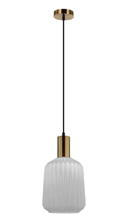 PAPEL Pleated Translucent Jar Glass Pendant